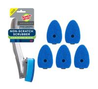 Scotch-Brite Kit avanzado de Varita de jabón antiarañazos, Incluye 1 Varita y 5 Almohadillas de Repuesto, Control de jabón con un botón, Mantiene Tus Manos Fuera del Agua Sucia