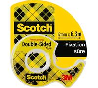Scotch Cinta adhesiva de doble cara permanente 12,7 mm x 6,3 m Transparente en dispensador de mano