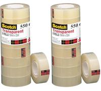 Scotch Cinta Adhesiva Transparente - 8 rollos - 19mm x 33m - Cinta Adhesiva para Uso General para el Colegio, el Hogar y la Oficina (Paquete de 2)