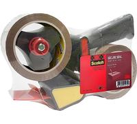 Scotch Cinta de Embalaje de Alta Resistencia Marrón - 2 Rollos de 50 mm x 66 m + 1 Dispensador con Mango - Cinta Adhesiva de Calidad para Cerrar Cajas, Cartones y Paquetes