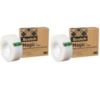 Scotch Cinta invisible Magic: Una opción más respetuosa con el medio ambiente, 1 rollo de 19 mm נ30 m (Paquete de 2)