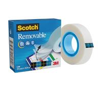Scotch Cinta invisible reutilizable, 1 rollo de 19 mm x 33 m | Fuerte sujeción instantánea y permanente, unión clara para fotos, manualidades, carteles y mapas
