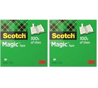 Scotch Cinta Mágica - 1 Rollo de 19 mm x 10 m - Cinta Adhesiva de Uso General para Reparación, Etiquetado y Sellado de Paquetes y Documentos (Paquete de 2)