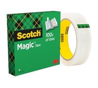 Scotch Cinta Mágica - 1 Rollo de 25 mm x 66 m - Cinta Adhesiva de Uso General para Reparación, Etiquetado y Sellado de Paquetes y Documentos