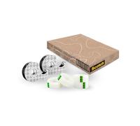 Scotch Dispensador de cinta de acero inoxidable, plata + cinta mágica Scotch fabricado con 66% adhesivo a base de plantas, 19 mm x 45 pies, 2 dispensadores de mano + 4 rollos/paquete