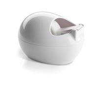 Scotch Dispensador de cinta diseñado por Karim Rashid blanco+ Scotch Magic Cinta adhesiva, 1 rollo de 19 mm x 7,5 m
