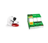 Scotch Dispensador para Cinta Adhesiva con Forma de Perro + Magic Cinta Adhesiva Invisible - 2 Rollos de 19mm x 7,5m + 1 GRATIS - Cinta Adhesiva de Uso General p