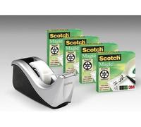 Scotch dispensador rellenable plateado para cinta adhesiva - incluye 4