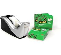 Scotch Dispensador rellenable de cinta adhesiva plateado - incluye 4