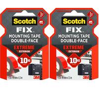 Scotch-Fix Cinta de montaje para exteriores Extreme PT1100-1915-P, 19mmx1,5m, 1 rollo/pack (el embalaje puede variar) (Paquete de 2)