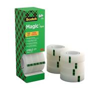 Scotch Magic Cinta Adhesiva Invisible - Caja de 8 Rollos de 19mm x 33m - Cinta Adhesiva de Uso General para Reparación, Etiquetado y Sellado de Paquetes y Documentos