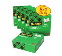 Scotch Klebstoffe Cinta adhesiva Magic invisible 19 mm x 33 m, 6 rollos