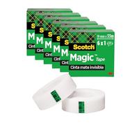 Scotch Klebstoffe Cinta adhesiva Magic invisible 19 mm x 33 m, 6 rollos
