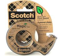 3M Cinta adhesiva Scotch Magic Green – Invisible, 19 mm x 33 m, dispensador 100% reciclado