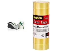 Scotch Magic - Portarrollos de sobremesa con 4 cintas adhesivas, rolos mates y transparentes + 508 - Cinta adhesiva 8 cintas, 19 mm x 33 m, transparente