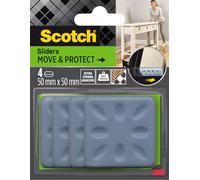Scotch Move & Protect Patines deslizantes SP62A12, adhesivo, gris, 50 mm x 50 mm, paquete de 4-400 kg
