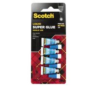 Scotch Super Glue líquido, paquete de 4 tubos de un solo uso, 0.17 onzas cada uno, fórmula líquida de secado rápido (AD114)