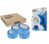 ScotchBlue Kit Aplicador de Cinta de Pintor con 5 Rollos en Total (36mm) - Cinta de Enmascarar Multisuperficie - para Molduras, Rodapiés, Marcos de Puertas y Ventanas - Uso Interior y Exterior