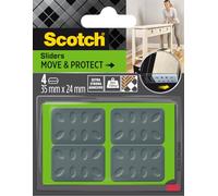ScotchBlue Move & Protect Patines deslizantes SP62A81, adhesivo, gris, Ø 22 mm, paquete de 4-100 kg