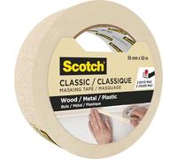 ScotchBlue, Scotch Classic Masking Tape, 16 Rolls 36mm x 50m - Adhesion - Painters Masking Tape for Indoor Painting and Decorating