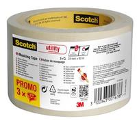 ScotchBlue Utility Cinta de enmascarar, 24 mm x 50m, 3 Rollos/Paquete, 70% PEFC SGSCH-PEFC-COC-110078