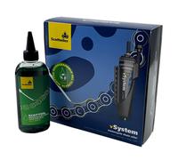 SCOTTOILER Engrasador de cadenas vSystem Edición Universal + Lubricante Verde Biodegradable, verde