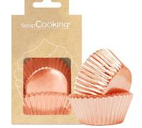 SCRAP COOKING 5065 - Juego de 48 cajas de cocina para magdalenas y magdalenas, color rosa dorado y dorado