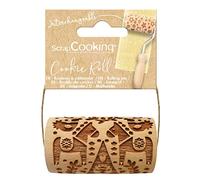 SCRAP COOKING - 5306 Mini Rollo de Madera con Impresiones en Relieve - Decoración de galletas, Arena y Galletas