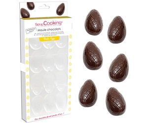 SCRAP COOKING 6753 - Molde rígido de huevos de chocolate, 12 huellas de huevos de Pascua