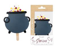 ScrapCooking 0343 - Vela grande para cumpleaños, caldero mágico - Decoración de madera parafina para tartas - Accesorio para fiestas, decoración de pastelería infantil y niña