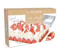 ScrapCooking 1911 Marco para repostería Extensible Rectángulo Acero Inoxidable Plata 29,5 x 20 x 6 cm