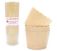 ScrapCooking - 25 Cápsulas para Cupcakes y Magdalenas - Color Papel Kraft - Compatibles con Horno - Decoraciones de Papel para Repostería y Muffins - 5079