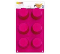 ScrapCooking 3117 Multi 6 Magdalenas Molde Silicona Rosa 32 x 18 x 4 cm