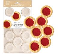 ScrapCooking 3183 - Molde de silicona para 11 tartaletes - Molde para galletas y congeladores - Pastelería infantil - Herramienta flexible - Receta para tartas de fresa - Verde agua