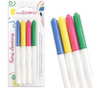ScrapCooking 4 rotuladores alimentarios amarillo, verde, rosa, azul