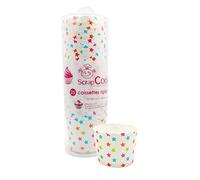 ScrapCooking 5093 Etoiles - Lote de 25 moldes de Horno Papel Apte AU Contacto Alimentos 18 x 6,2 x 6,2 cm, Multicolor