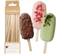 ScrapCooking 5104-20 palos de hielo para alimentos (11,4 cm, apto para contacto con alimentos, palos de madera, para esquimales, sorbetes, helados caseros, 5104
