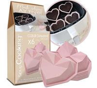 ScrapCooking - 6 Moldes Air Fryer Corazón - Moldes de Silicona - Aptos Horno & Lavavajillas - Cocina Pastelería Tartas - Rosa - Amor, San Valentín - Cumpleaños - 29120