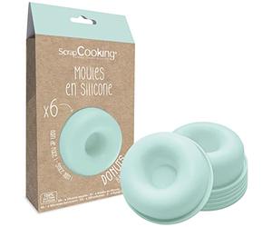 ScrapCooking - 6 Moldes de Silicona para Donuts - Rosquillas y Babás - Molde Donuts - Moldes Individuales Flexibles - Aptos para Horno y Lavavajillas - Regalo de Cocina - 2913