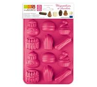 ScrapCooking 6727 Chocolate Aperitivos Molde Silicona Rosa 23 x 14,5 x 1 cm