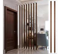 Screen Column Separation,Room Divider Column Partition Panel Screen Floor To Ceiling Wooden Wall Partition Post, 0.7M-2.4M Tall Screen Partition Wood Slat Room Divider Co-Wood 2pcs-155cm/61in/5.08ft
