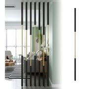 Screen Column Separation,Room Divider Column Room Divider Partition Post Metal Slats, Custom Size Floor To Ceiling Privacy Screens Columnar, Corridor/Stairwell Wall Parti-Black-215cm/84.6in/7.05ft