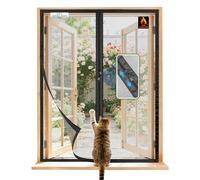 SCREEN DOOR Mosquitera para Ventanas 120x150 cm, Instalación Sencilla, Fibra de Vidrio Ignífuga y Resistente al Desgarro, Cremallera Práctica, Diseño Minimalista, Negro