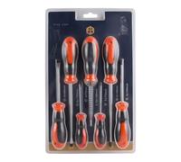 Screwdriver Set, Magnetic Steel Tools, Non Slip Handle, 7 Piece Portable