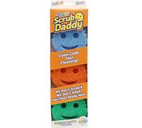 Scrub Daddy Colors, Estropajo Cara Sonriente Limpieza Anti-Rayaduras, Esponja Lavable Antibacteriana y Reutilizable para Cocina y Baño, con Tecnología Flextexture - Paquete de 3
