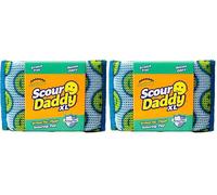 Scrub Daddy Scour Daddy XL, Estropajo Cocina Limpieza, Almohadilla de Fregar Resistente para Limpiar, Alternativa a los Estropajos Metálicos para Cocina, Esponjas para Lavar Platos, Grigio