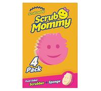 Scrub Daddy Scrub Mommy Estropajo de Doble Cara, Esponja para Lavar Platos y Limpieza Baño, Antiarañazos, Antibacteriana y Reutilizable - Esponja Cocina Raspadora Flextexture - Paquete de 4