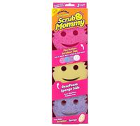 Scrub Daddy Scrub Mommy - Limpiador de Platos + esponjas de Limpieza antiarañazos para Cocina, baño + Seguro para múltiples Superficies - Esponjas de Doble Cara para Fregar + Limpiar derrames (3