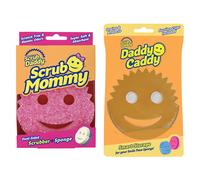 Scrub Daddy Soporte Daddy Caddy para esponjas + esponja Scrub Mommy rosa