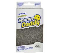 Scrub Daddy - Sponge Daddy Lavable Anti Scratch con Doble Cara Flextexture - Estropajo Cocina, Baño, Horno Esponja Antibacteriana, Reutilizable y Anti-Rayones - Paquete de 3 - Gris